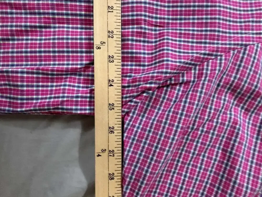 Lauren Ralph Lauren Classic Fit Pink Blue Plaid Dress Shirt 18 34/35 - Picture 4 of 7